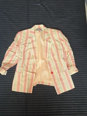 Josephine Chaus Pastel Striped Blazer in Pink, Yellow, Green and Blue